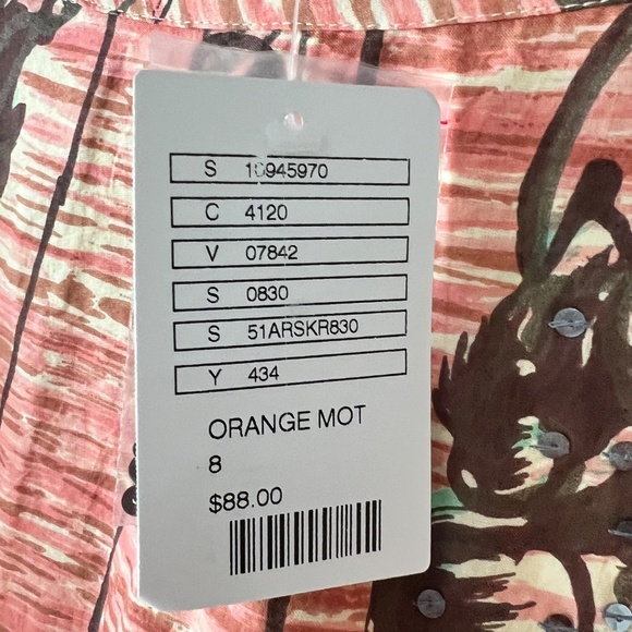 Anthropologie Odille Cotton Floral Midi Skirt with Sequins Size 8 NWT - Picture 9 of 9